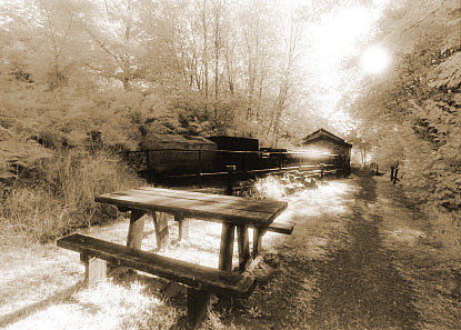 Pickmic bench at the Welsh Miners Museum, Afan Arged